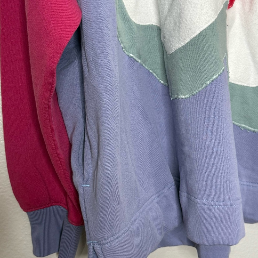 Free People Clover Stitch Sweatshirt In Poppy Combo - Picture 6 of 6